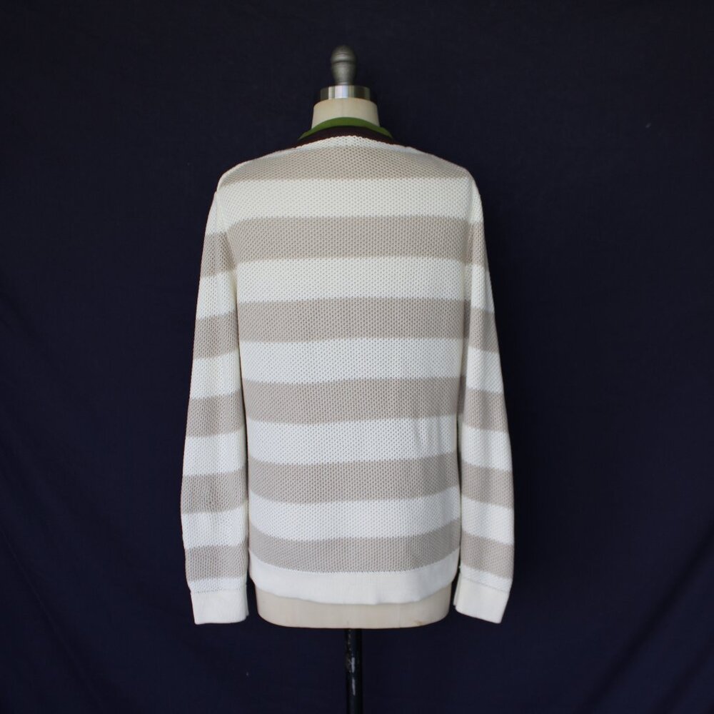 KULE Raven cardigan sinclair stripe sweater varsity polo cotton jumper $298 M - Picture 10 of 11